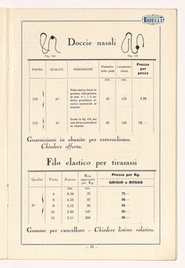 Listino articoli sanitari e mercerie in gomma