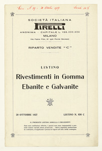 Listino Rivestimenti in Gomma Ebanite e Galvanite