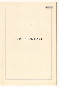 Impermeabili Pirelli/Listino prezzi stagione 1928 - 29