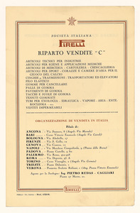 Listino corazze e camere d'aria per il giuoco del calcio