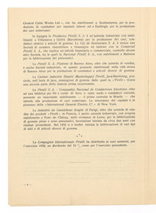 Bilancio della Società Italiana Pirelli al 31 dicembre 1932