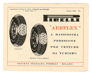 &#34;Pirelli &#34;Aerflex&#34; a bassissima pressione per vetture da turismo&#34;