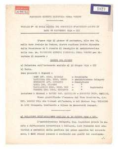 &#34;Verbali del Consiglio di Amministrazione delle Fabbriche Riunite Industria Gomma Torino del 18 settembre 1934&#34;