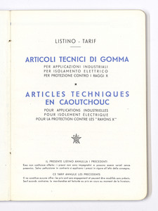 Articoli tecnici di gomma per applicazioni industriali/per isolamento elettrico/per protezione contro i raggi X