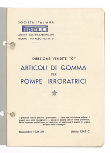 Articoli di gomma per pompe irroratrici