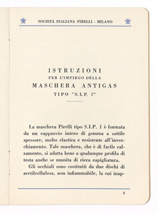La maschera Pirelli tipo S.I.P. 1