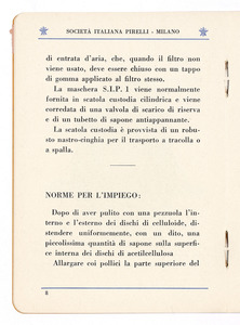 La maschera Pirelli tipo S.I.P. 1