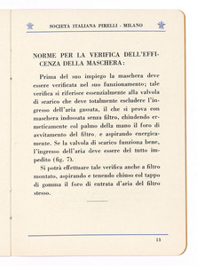 La maschera Pirelli tipo S.I.P. 1