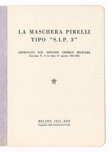 La maschera Pirelli tipo S.I.P. 3