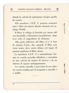La maschera Pirelli tipo S.I.P. 3