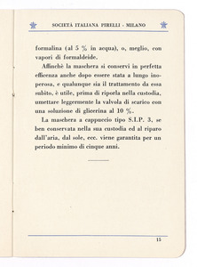 La maschera Pirelli tipo S.I.P. 3