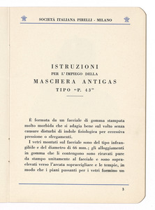 La maschera Pirelli tipo P. 43