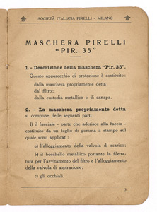 La maschera Pirelli tipo PIR. 35
