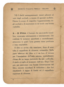 La maschera Pirelli tipo PIR. 35
