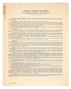 Moduli per la vendita di pneumatici della Societ&agrave; Italiana Pirelli