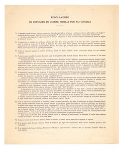 Moduli per la vendita di pneumatici della Societ&agrave; Italiana Pirelli