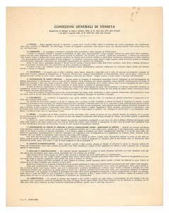 Moduli per la vendita di pneumatici della Societ&agrave; Italiana Pirelli