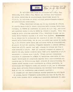 Relazione sul colloquio fra Gibellini, Poli e Piazzi per l'installazione di un impianto di resine sintetiche presso la S.I.E.S.