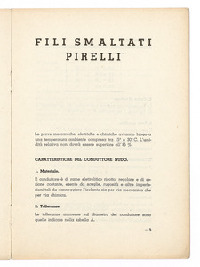 Fili smaltati Pirelli/Dati tecnici