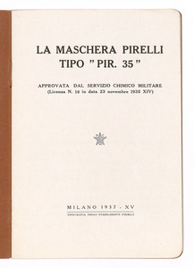 La maschera Pirelli tipo Pir. 35