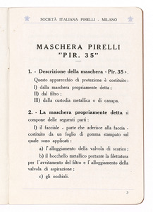 La maschera Pirelli tipo Pir. 35