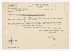 Anno 1944/Documenti risalenti al periodo dell'occupazione germanica in Italia riguardanti l'azione di Resistenza della nostra societ&agrave; nei riguardi delle truppe germaniche di occupazione