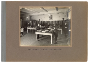 &#34;Ufficio Archivio (Milano) - Sala di copiatura e spedizione della corrispondenza&#34;