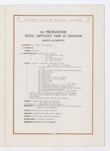 La produzione degli articoli vari di gomma Pirelli