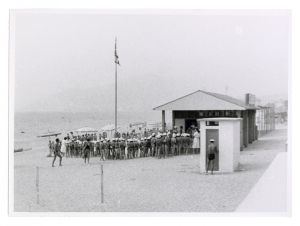1947 31 agosto/n 35 foto inaugurazione della colonia marina di Pietraligure, fatta dal Dr Alberto Pirelli + 1 sfuocata (scudetto)