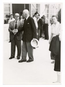 1947 31 agosto/n 35 foto inaugurazione della colonia marina di Pietraligure, fatta dal Dr Alberto Pirelli + 1 sfuocata (scudetto)