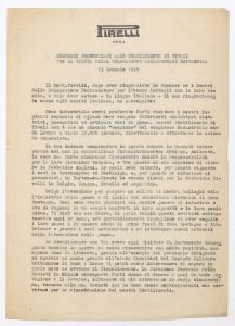 Account of the speeches made at Pirelli Works Tivoli (Villa Adriana) - 13 1 - 1949