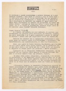 Account of the speeches made at Pirelli Works Tivoli (Villa Adriana) - 13 1 - 1949