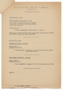 Bollettino delle vittorie sportive con pneumatici Pirelli