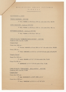 Bollettino delle vittorie sportive con pneumatici Pirelli