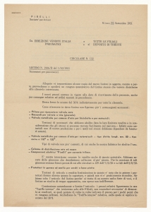 Circolari della Direzione Vendite Italia Pneumatici