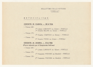 1956/Bollettini delle Vittorie Pirelli