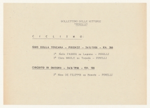 1956/Bollettini delle Vittorie Pirelli