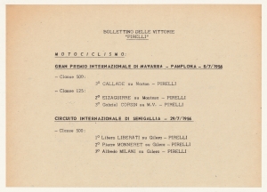 1956/Bollettini delle Vittorie Pirelli