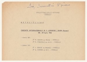 1956/Bollettini delle Vittorie Pirelli