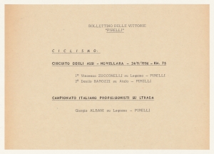 1956/Bollettini delle Vittorie Pirelli