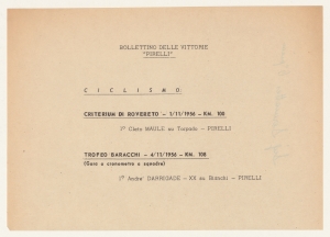 1956/Bollettini delle Vittorie Pirelli