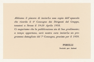 Sesto Convegno dei Dirigenti del Gruppo Pirelli