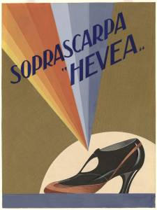 Bozzetto per pubblicità della soprascarpa Hevea Pirelli