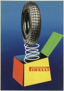 Bozzetto per pubblicità dei pneumatici per motor scooter Pirelli
