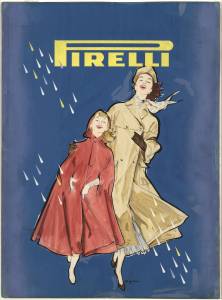 Sketch for Pirelli raincoats advertising campaign