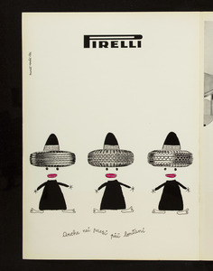 Advertisement for Pirelli Rolle, Cinturato, and Stelvio tyres