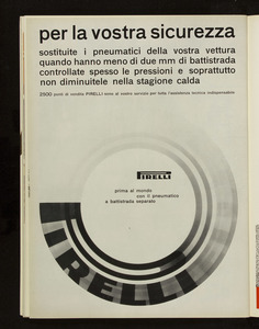 Pubblicità del pneumatico BS Pirelli
