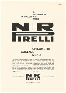 Pubblicità  del pneumatico N+R Pirelli