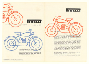Pubblicità dei pneumatici Pirelli per motocicletta