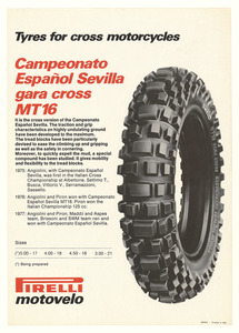 pubblicità del pneumatico Pirelli MT 16 per moto da cross